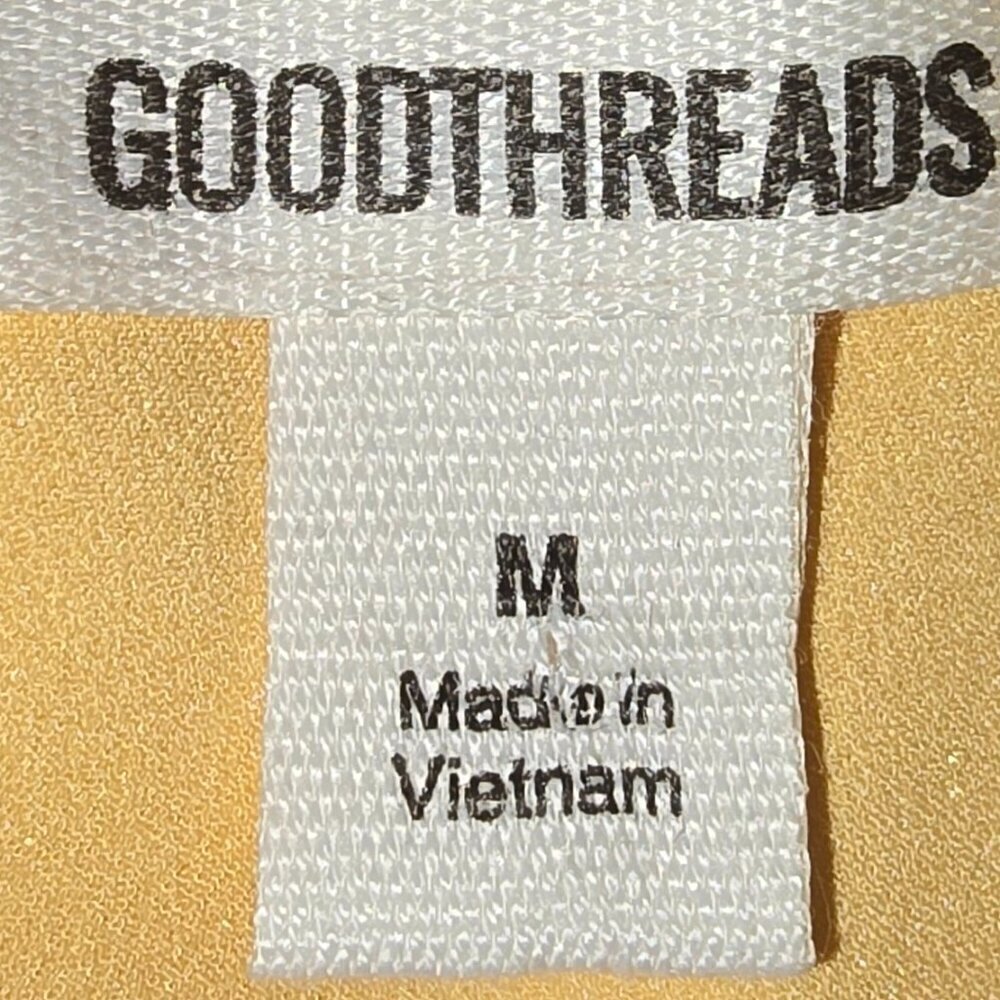 GOODTHREADS BUTTERY YELLOW COTTON KNIT SHIRT DRESS FLUTTER SLEEVE CINCH WAIST M - Picture 10 of 11